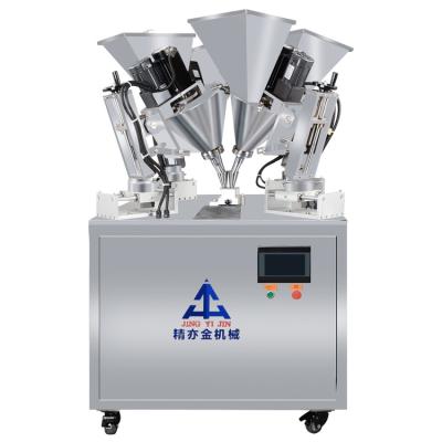 China 940 mm Tafelhoogte Cosmetische poedermachine 4 Kleurpoedervulmachine Te koop