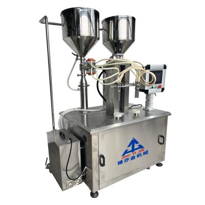 China Two-color screw hand care cream heating filling machine for sale