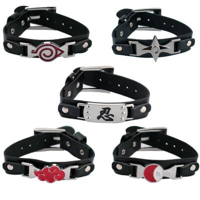 China Service Anime Leather Rope Chain Bracelets Cosplay Jewelry Anime Kakashi Uzumaki Bracelets for sale