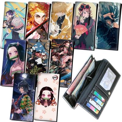 China Poly Long Bag Anime Product Blade Tanjirou Nidou Bank Card Demon Slayer Kimetsu No Yaiba Wallet Purse for sale