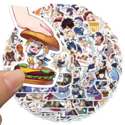 China 100pcs Cartoon Sticker Anime Game Genshin Impact Graffiti Stickers Luggage Zhongli Diy Removable Stickers for sale