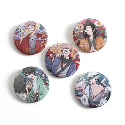 China ALLOY Anime Jujutsu Kaisen 40mm Badges Backpack Icons Pins Badge Decoration Brooches Metal Badges For Clothes Bags Diy Gifts Wholesale for sale