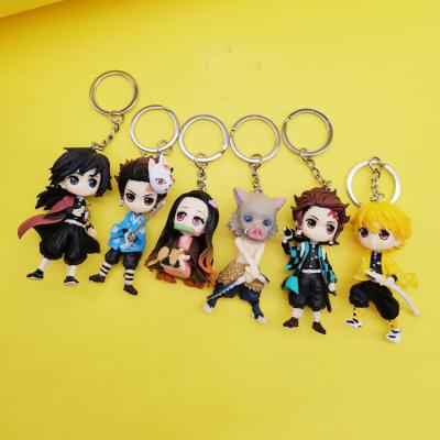 China Anime Set Jewelry Demon Glass Kimetsu Slayer No Yaiba Figure Kamado Nezuko Tanjirou Key Chain for sale