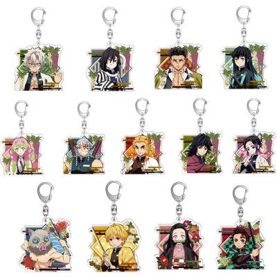 China New Anime Comics Metal Demon Slayer Tanjirou Acrylic Pendant Key Chain for sale