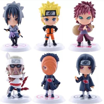 China 6pc/set Japan Anime PVC Cartoon Ornaments Uchiha Sasuke Kakashi Action Numbers for sale