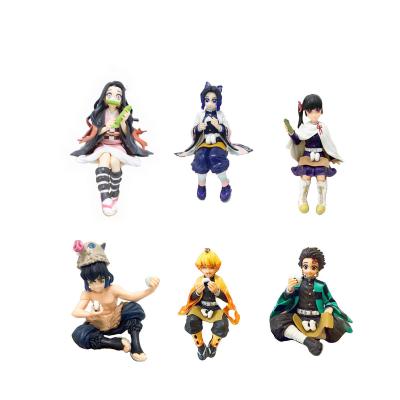 China Japan Anime Japanese Demon Slayer Kimets No Yaiba PVC Action Figure Sitting Toys for sale