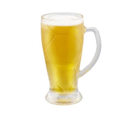 China Personalized Clear Glass Beer Pint Mug Cup Drinking Glasses Wholesale Beer Glass With Handle for sale