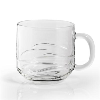 China Selling Disposable Water Tea Coffee Hot Milk Cup Stylish Clear Glass Cups With Handle for sale