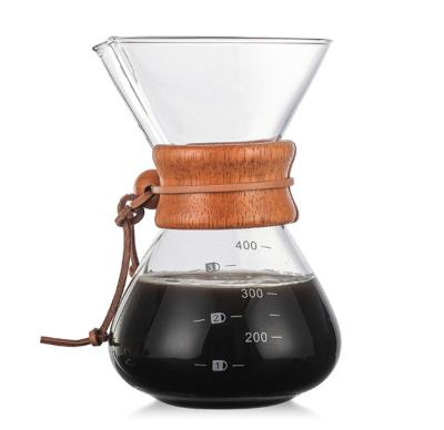 China Sustainable Modern Fashion Exquisite Heat Resistant Hand Brewed Glass Coffee Pot for sale