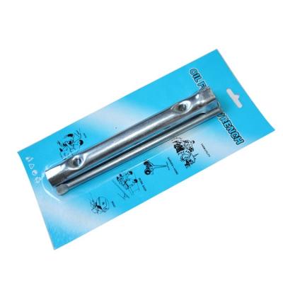 China Carbon Steel Wrench Set Cross Bladed Head Metal Galvanized Tubular Plug Spark Plug Wrench for sale