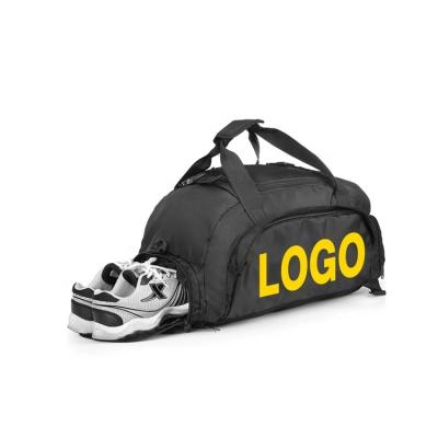 China Foldable Custom Logo Gym Yoga Duffel Bag Outdoor Travel Gym Fleece Backpack With Shoe Compartment Travel Fitness Yoga Duffel Bag for sale