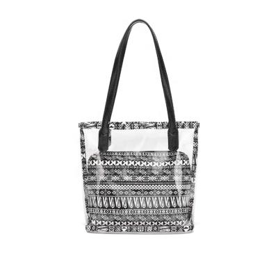 China New 2021 Summer Women Tote Bag PVC Clear Tote Bag Fashion Ladies Waterproof Beach Tote Handbag Durable for sale