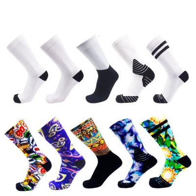 China 3D 360 Digital Seamless QUICK DRY Sublimation Print Bamboo Sports Crew Socks Print Wholesale Custom Socks for sale