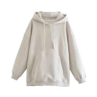 China Wholesale Anti-Wrinkle Women Fashion Street Wear Oversized Cropped Top 100% Cotton Pullover Hoodie for sale