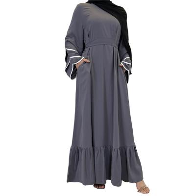 China Latest Soft Breathable Skin Fiendly Simple Casual Islamic Clothing Plus Size Abaya Muslim Women Long Maxi Dresses For Summer for sale