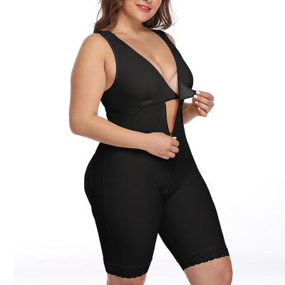 China Antibacterial Compression High Waist Tummy Control Zipper Front Plus Size Full Body Shapewear For Women Diet for sale