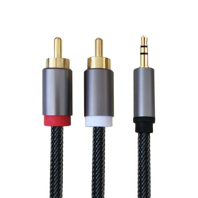 China Car factory sale cheap and good quality 3.5MM stereo to aux audio cable. 2 RCA Male Y Splitter RCA for sale