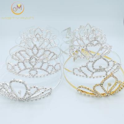 China Elegant vintage children's hair ornaments princess hair comb rhinestone crown girl bangs comb Korean version of the crown tiara for sale