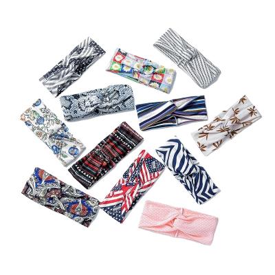 China And American European and American style headband main wraps printed by European fashion, elastic, breathable and knotted cross for sale