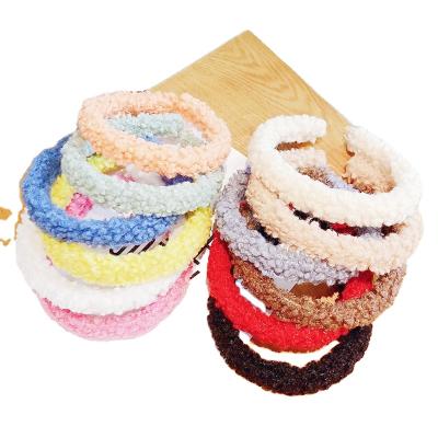 China Cute sweet girl simple candy color Korean version knitted lambswool headband for sale