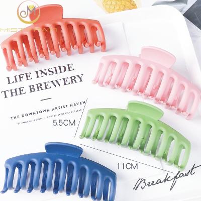 China European and American ISS Keel Tall Grab Clip Frosted Solid Color Bathing Plate Hair Claws for sale