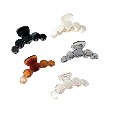 China Smart INS Temperament 5 Circles Casual French Hair Scratch Plastic Transparent Hair Claws for sale