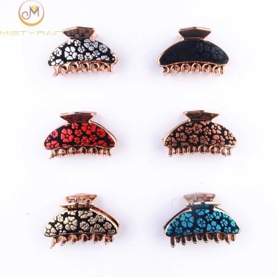 China Simple European and American Chinese style adult metal retro ladies decoration pattern flower hair claws small for sale