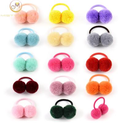 China Factory fresh soft spot wholesale of a wild summer European and American children's ball hair rope elastic band for sale