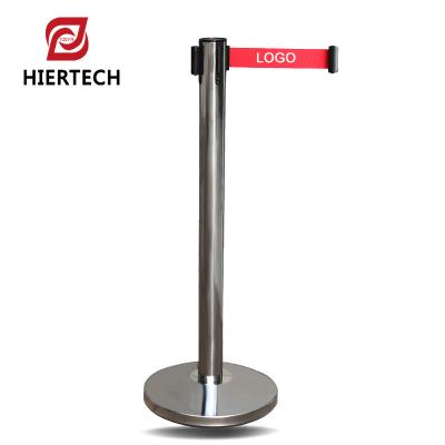 China HK-802 Stainless Steel Queue Rack Crowd Control Mail Stainless Steel Tube Sliver Customizable Mirror Outdoor Retractable Guardrail for sale