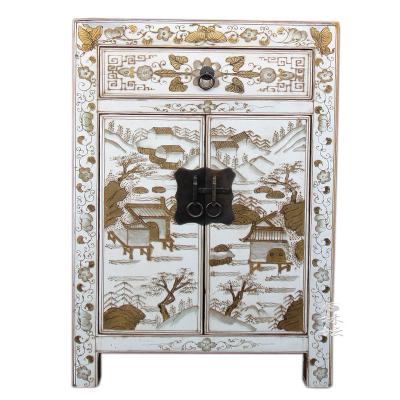 China Durable Wholesale Antique Chinese Hand Painted Buffet Bedside Wooden Painting Cabinet for sale