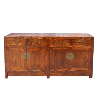 China (Other) Home Solid Wood Nordic Sideboard Eco-friendly Hand Painted Antiqued Adjustable Chinese Furniture Dining Kitchen Buffet Cabinet for sale