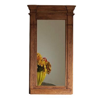 China Elm Wood Rustic Antique Recycled Solid Decorative Weathered Rustic Natural Wall Mirror for sale