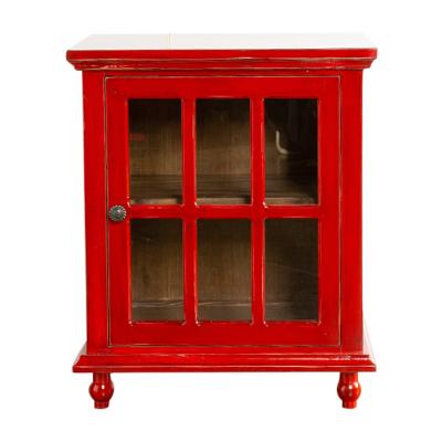 China (Height)Adjustable Popular Selling One Door Solid Wood Cabinet With Glass Doors for sale