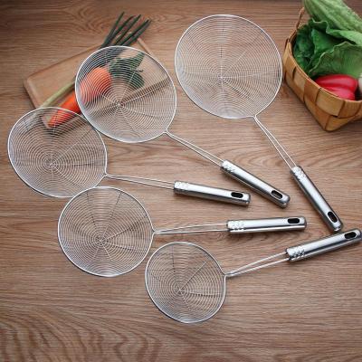 China Sustainable Cooking Tools Kitchen Utensils Colander Skimmer For Skimming Spider 18/8 Stainless Steel Mesh Strainer for sale