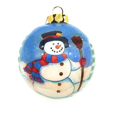 China Wholesale Hand-Painting Christmas Glass Ball Indoor Glass Ornaments From Europe for sale