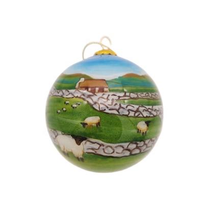 China Wholesale Custom Round Festival Party Home Decoration Chengyi Landscape Hand Inside Painted Chirtsmas Glass Ball Ornaments for sale