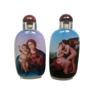 China China Professional Custom Decorative Interior Painted Glass Snuff Bottles For Folk Arts for sale