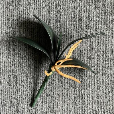 China Tall EVA Artificial Flowers Decorative Leaves 22.2cm Accessories For Butterfly Orchid for sale