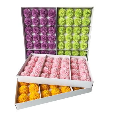 China Soap Flower 5cm Diameter 28pcs/box Ping Pang Chrysanthemum Wholesale Decorative Artificial Soap Flower For Birthday Valentine Mother's Day Gifts for sale