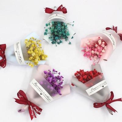 China Low MOQ Mini 10 Colors Flores Artificiales Bouquet Babys Breath Artificial Flowers Dried Flowers Gift Photography Props for sale