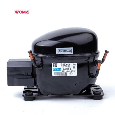 China GML200A 220/240V/50Hz R134a Lubricated Refrigeration Compressor For Mini Fridge Compressor for sale