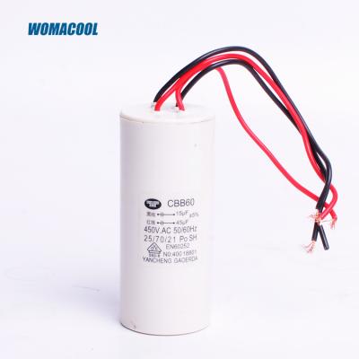 China PU Resin CBB60 Motor 4 Wire Washing Machine Capacitance 15uF 45uF 450V AC 50/60Hz for sale