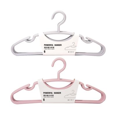 China Hooks on the bottom for easy hanging. LATTLIV In Stock 6 Packs Non Slip Hangers Wholesale Plastic Underwear Suits Baby Hanger With Anti Slip Hook for sale