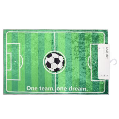 China 2022 Viable LATTLIV World Cup Soccer Field Design Bath Mats Non Slip Absorbent Door Covers Bedroom Kitchen Bathroom Mat for sale