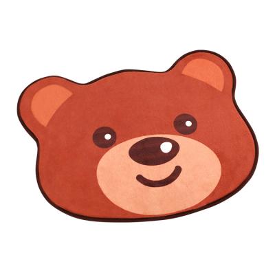 China LATTLIV Flannel Cardboard Bear Viable Door Mat Non Slip Floor Mats Absorbent Door Mats For Home Bedroom Bathroom Covers for sale