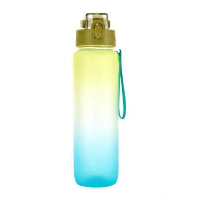 China LATTLIV Sustainable Eco Friendly Water Bottles 32Oz 1000mL Plastic Kids Sports Water Bottles With Time To Drink for sale