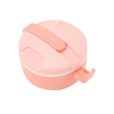 China LATTLIV Microwavable BPA Free Microwave Safe Lunch Box Around Pink Portable Bento Lunch Box With Handle for sale