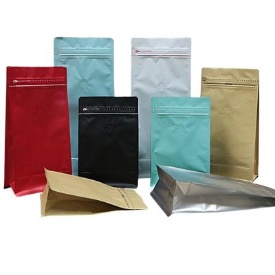 China 500g/1pound/16oz Coffee Zip Lock Bag Moisture Proof Flat Block Bottom Coffee Packing Bag for sale