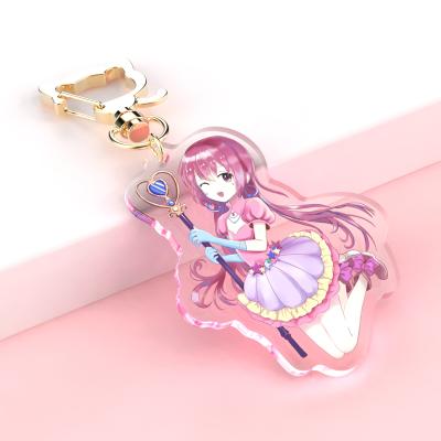 China Advertising Print Charms Acrylic Key Chain With Epoxy Hologram Vograce Key Chain for sale