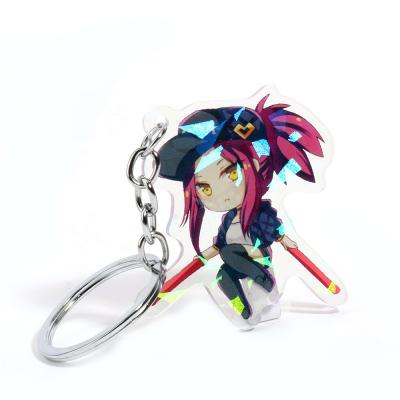 China High Quality Advertising Vograce Charm Low MOQ Epoxy Coated Acrylic Custom Printed Clear Acrylic Charms Keychains for sale